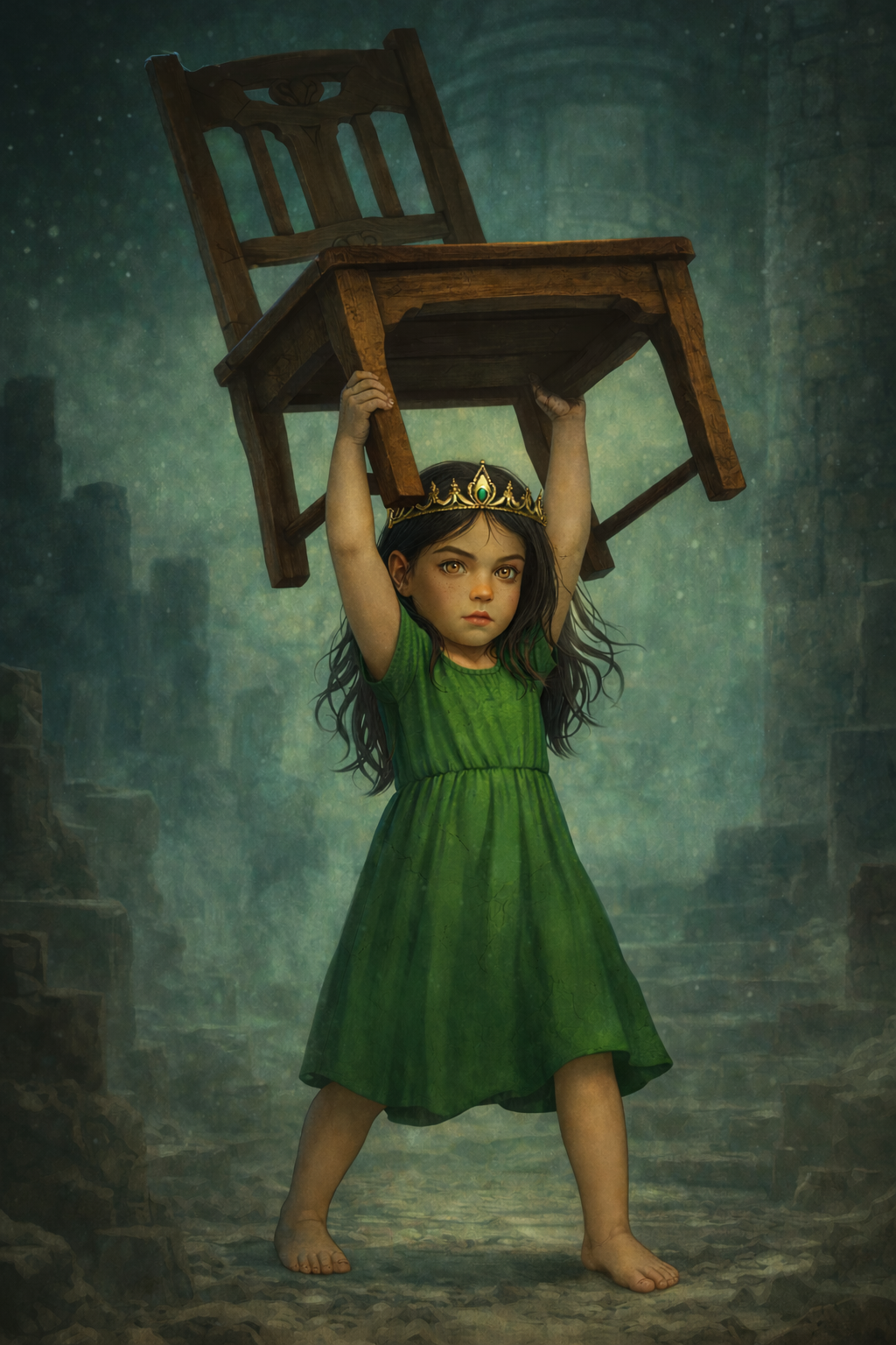 Annastara lifting a chair